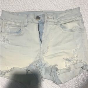 American eagle light wash jean shorts